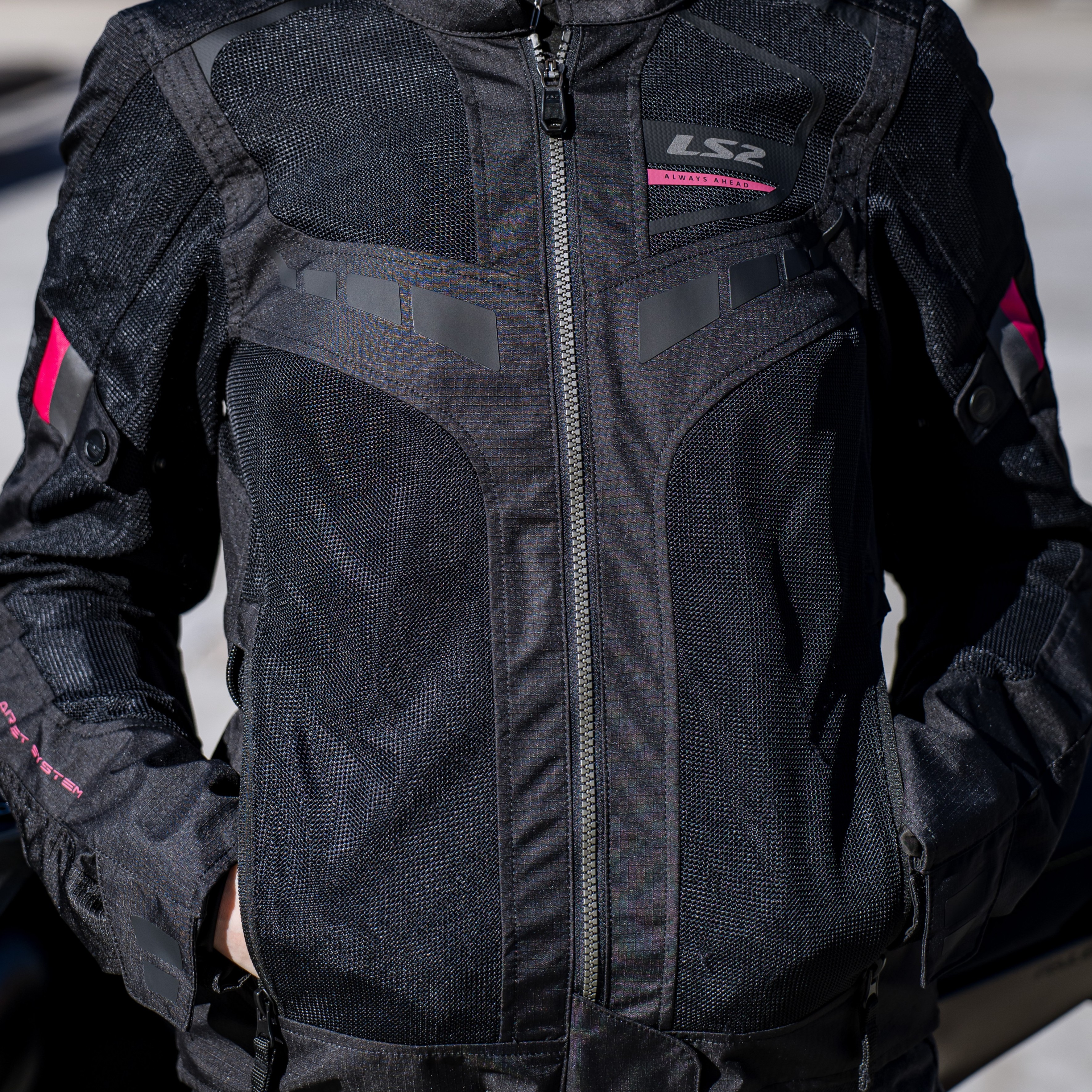 Campera Ls2 Garda Air Mujer Negra / Rosa